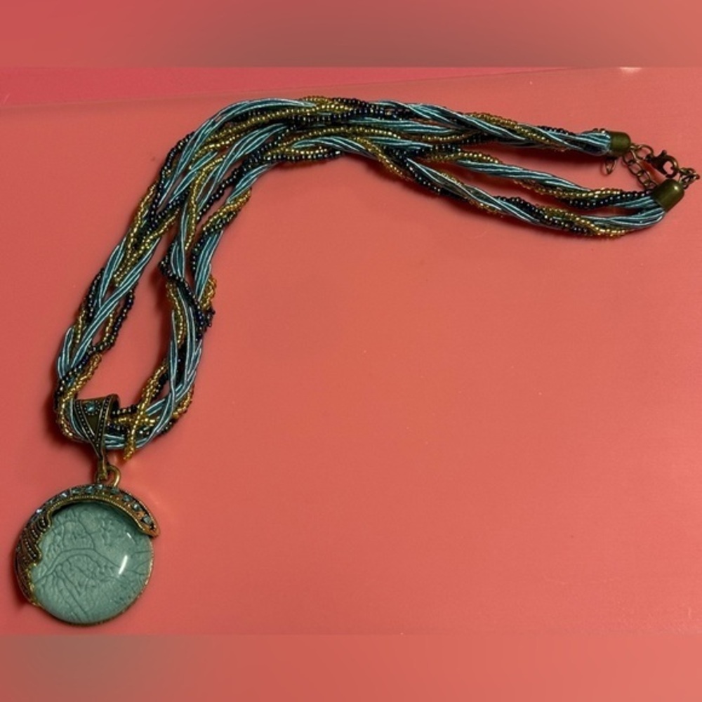 Multicolor Beaded Necklace with Pendant